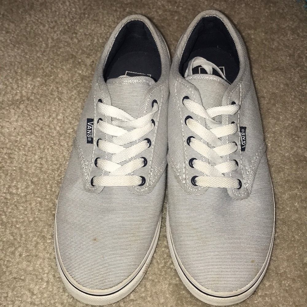 Navy and White Vans size 7